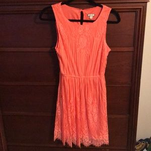 Coral lace dress